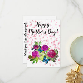 Floral Ephemera vibrant color pink art Tack Kort