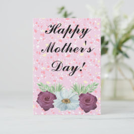 Floral Ephemera vibrant color pink art Tack Kort