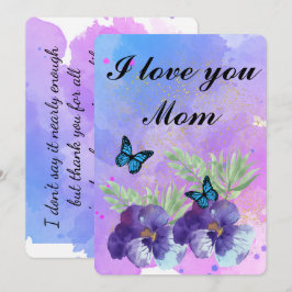 Floral Ephemera vibrant color pink art Tack Kort