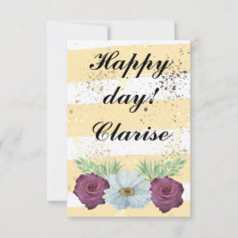 Floral Ephemera vibrant color pink art Tack Kort
