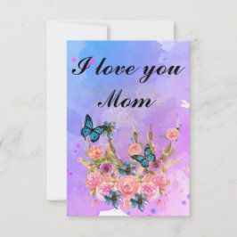 Floral Ephemera vibrant color pink art Tack Kort