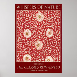 Floral Exhibition Art Print Crimson & Sage Poster