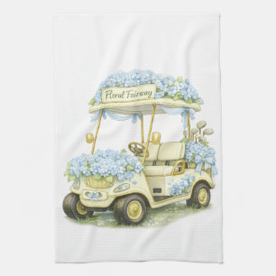 Floral Fairway Hydrangea Golf Cart Vit Tekanduk Kökshandduk
