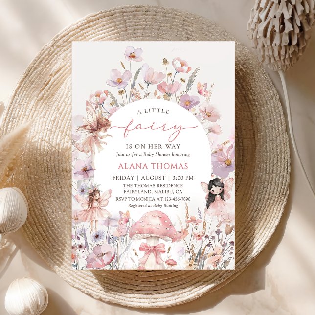 Floral Fairy Baby Shower Invitation Inbjudningar (Skapare uppladdad)