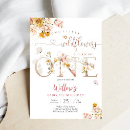 Floral Fairy First Birthday Invitation Inbjudningar