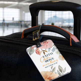 Floral Faith Can Move Mountains Bagagebricka