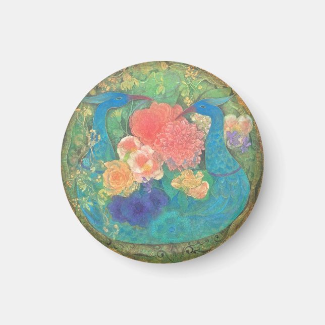Floral Fantasia: Peacocks in Bloom Magnet (Framsidan)