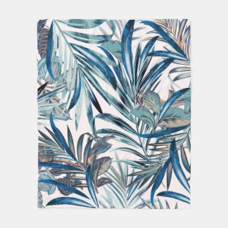 Floral fashion tropical vintage pattern with palm fleecefilt