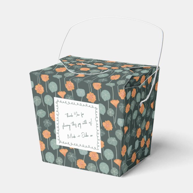 Floral Favor Box with Custom Hand-Drawn Note Presentaskar (Framsidan Sidan)
