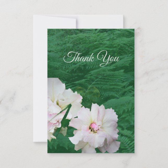 Floral Fern and Gardenia  Thank You Card Tack Kort (Framsida)