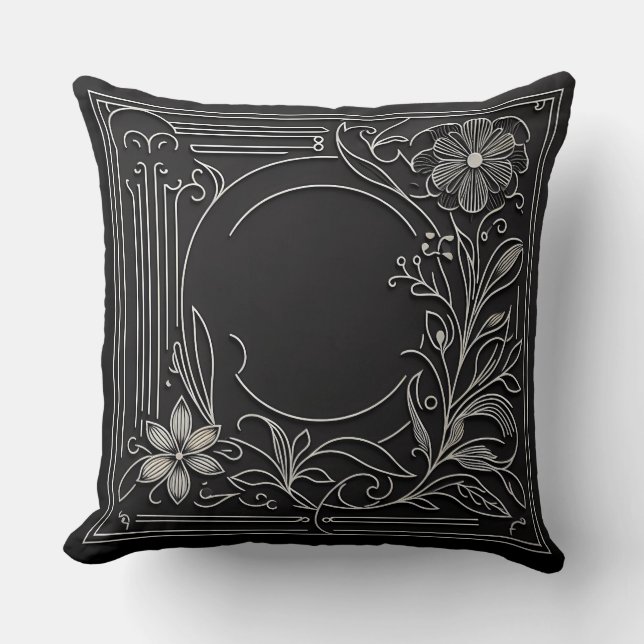 Floral Filigree Frame Kudde (Framsida)