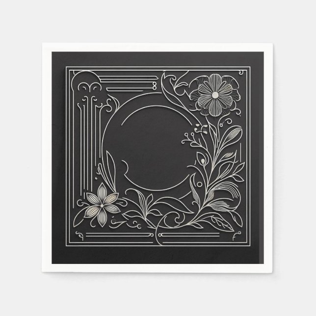 Floral Filigree Frame Pappersservett (Framsidan)