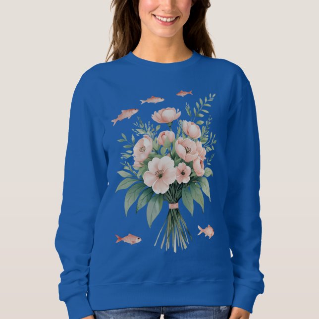 Floral Fish Bouquet – Women’s Sweatshirt T Shirt (Framsida)