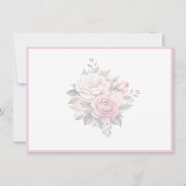 Floral Flat Note Card Anteckningskort (Framsida)