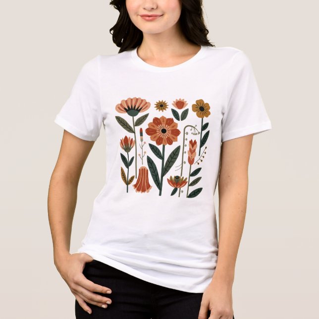 Floral Flower T-Shirt | Cute Garden Inspired Graph (Framsida)