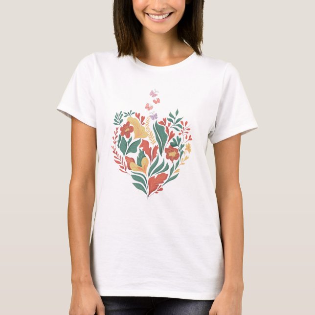 Floral Flowers T Shirt (Framsida)