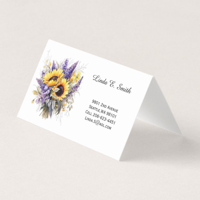 Floral Folded Calling Card  Visitkort (Framsida)
