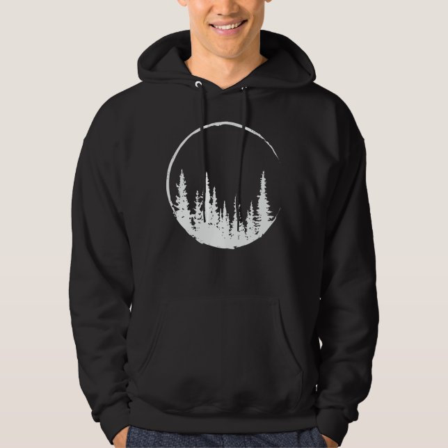 Floral Forest Circle Tree Loving Forest Tree Hoodie (Framsida)