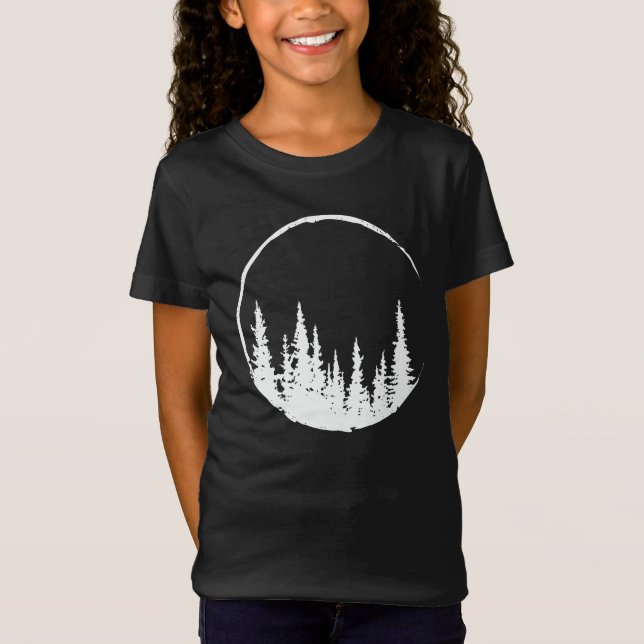 Floral Forest Circle Tree Loving Forest Tree T Shirt (Framsida)