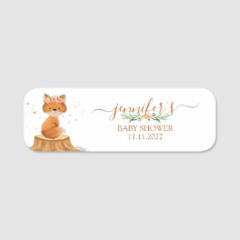 Floral Fox Celebration Namnbricka