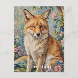 Floral Fox: En räv bland blommor Vykort