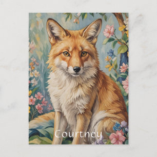 Floral Fox: En räv bland blommor Vykort