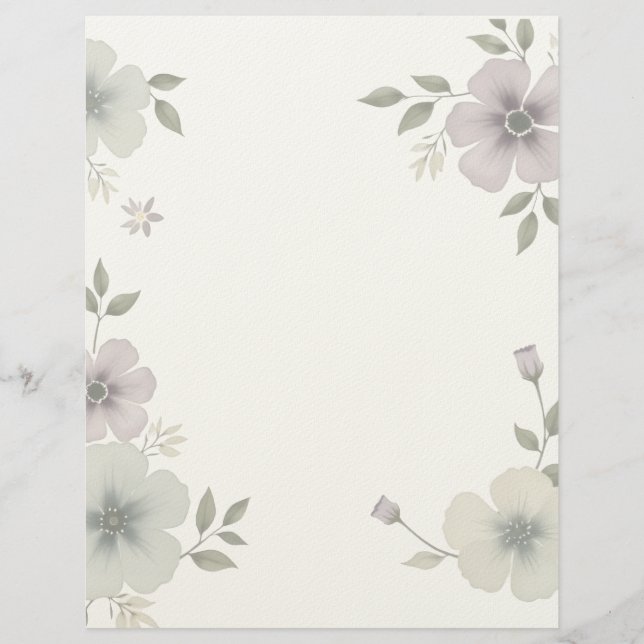 Floral Frame Letterhead Brevhuvud (Framsida)