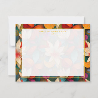 Floral Frame Note Card Inbjudningar
