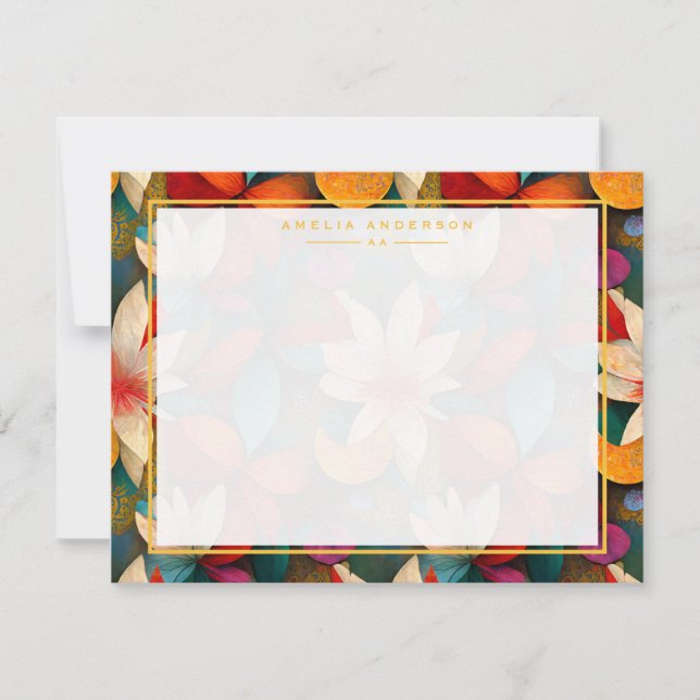 Floral Frame Note Card Inbjudningar (Framsida)