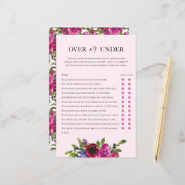 Floral Game Over or Under Bridal Shower