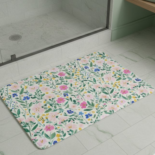 Floral Garden Badrumsmatta (colorful preppy floral garden bath mat)