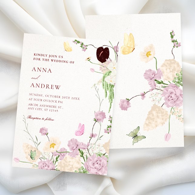 Floral garden wedding inbjudningar (Skapare uppladdad)