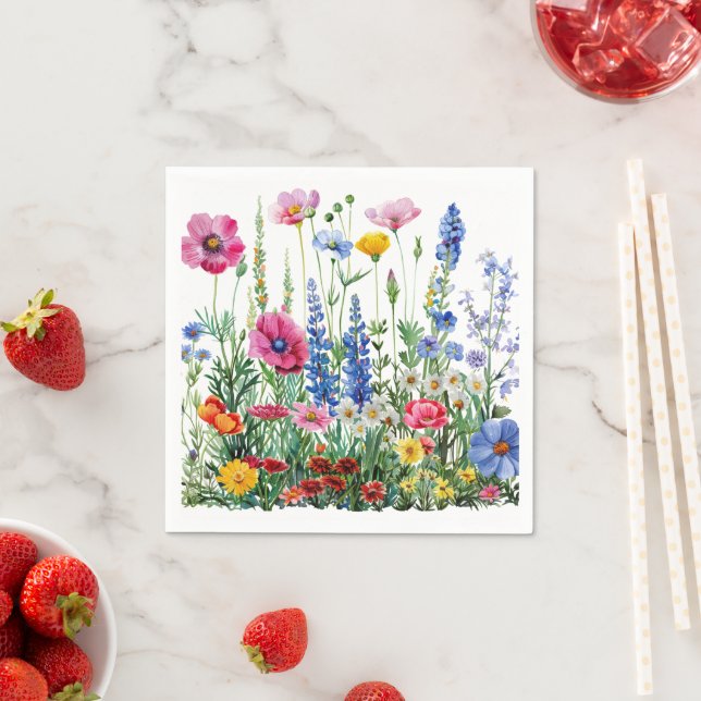 Floral garden wedding pappersservett (Insitu)