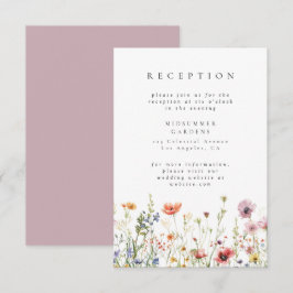Floral Garden Wedding Reception Enclosure Card Tilläggskort