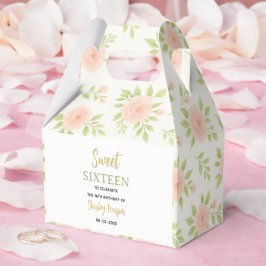 Floral Gold Script Sweet Sixteen Birthday  Presentaskar