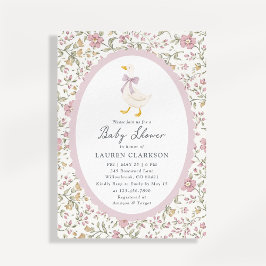 Floral Goose Baby Shower Invitation Inbjudningar