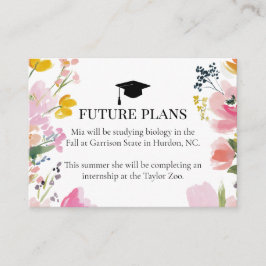 Floral Graduation Future Plans Invitation Insert Tilläggskort