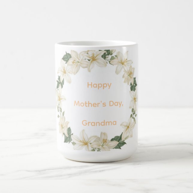 Floral Grandma Wreath Mothers Day Gift Kaffemugg (Center)