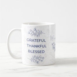 Floral Grateful Thankful Blessed Motif Kaffemugg