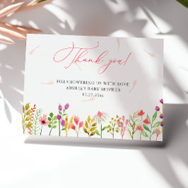 Floral Greenery Rustic Baby Shower Tack Kort
