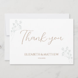 Floral Greenery Wedding Thank You Card Tack Kort