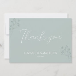 Floral Greenery Wedding Thank You Card Tack Kort