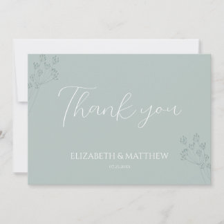 Floral Greenery Wedding Thank You Card Tack Kort