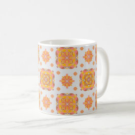 Floral Grid Ceramic Mug Kaffemugg