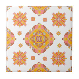 Floral Grid Ceramic Tile Kakelplatta
