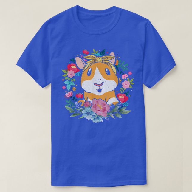 Floral Guinea Pig  T Shirt (Design framsida)