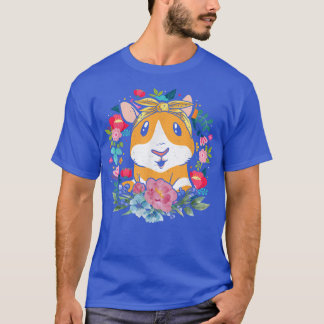 Floral Guinea Pig  T Shirt