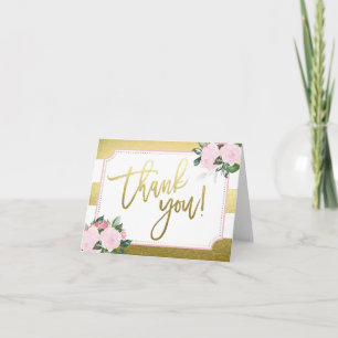 Floral Guld Falsk Folie Tack Kort