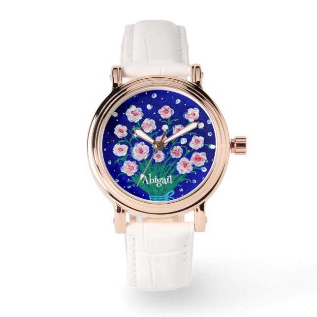 Floral Hand-Painted Elegant eWatch Watch  Armbandsur (Framsida)
