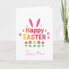 Floral Happy Easter Mom Holiday Card Helgkort